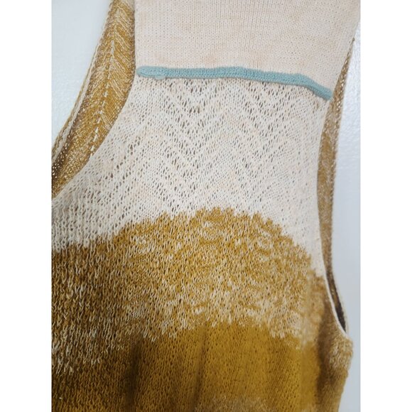 Free People Women's Sz. XS Peplum Polo Crochet Sleeveless Sweater - Picture 8 of 9